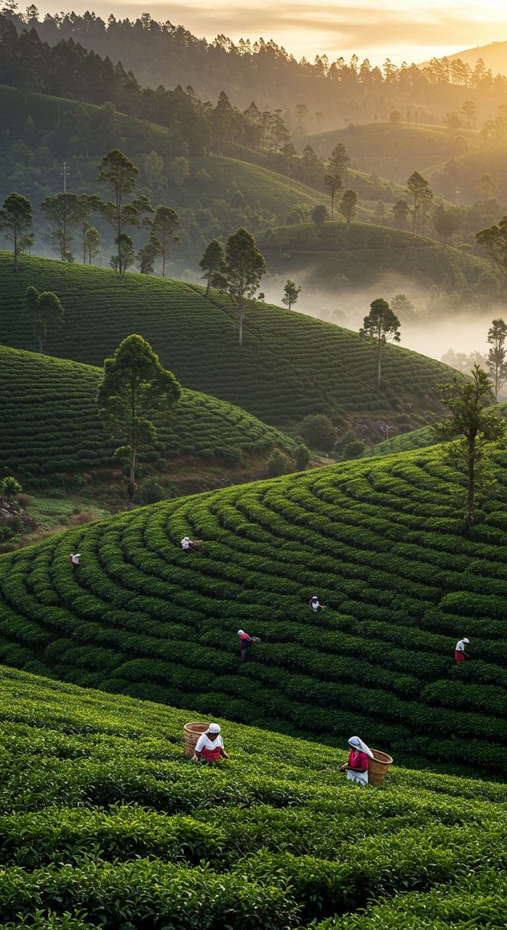 Tea plantation slopes in Coonoor
