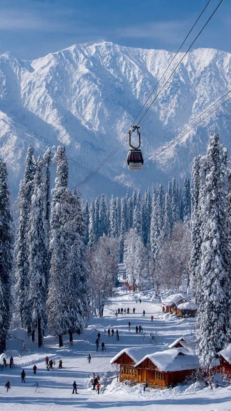 Snow covered mountain in Gulmarg